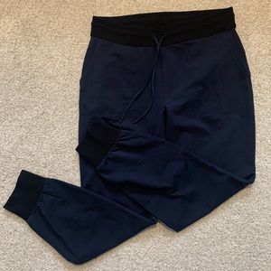 Athleta Lined City Joggers Navy Blue and Black Size 8